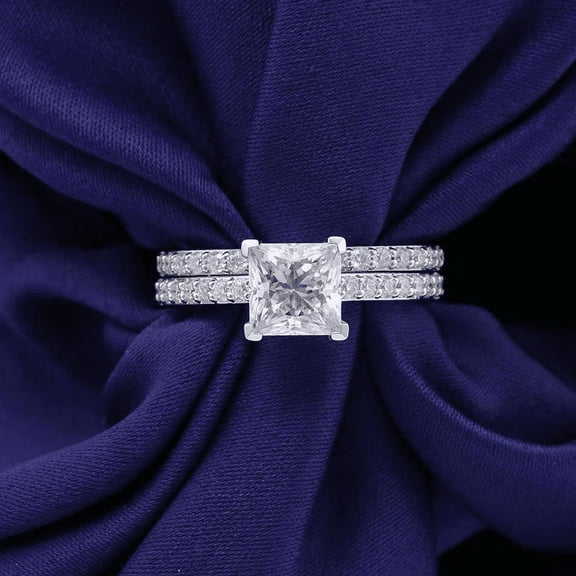 Eclet Jewels 14K White gold Plated Diamond Ring - 1.9 Ct VVS1/D Princess Cut Lab Created Simulated Diamond Ring - Engagement Wedding Diamond Rings for Couples - wedding Rings Gifts for Couples