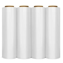 Shrink Warp Roll 18" x 1500' 80 Gauge 4 Rolls Plastic Warp for Moving Clear Stretch Film Packing Shipping Furniture Cling Warp (18 Inch x 1500 Feet, Set Of 4)