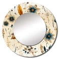thumbnail image 2 of Designart "Gypsy Rustic Fusion" Floral Rund Mirror For Wall Decor - Large Brown Round Printed Mirror -Cottage Round Living Room Mirror - 23" x 23", 2 of 6