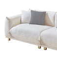 thumbnail image 4 of 86.61 inch Luxurious Teddy Velvet Sofa - Enhance Your Living Space with Plush Comfort (White), 4 of 6
