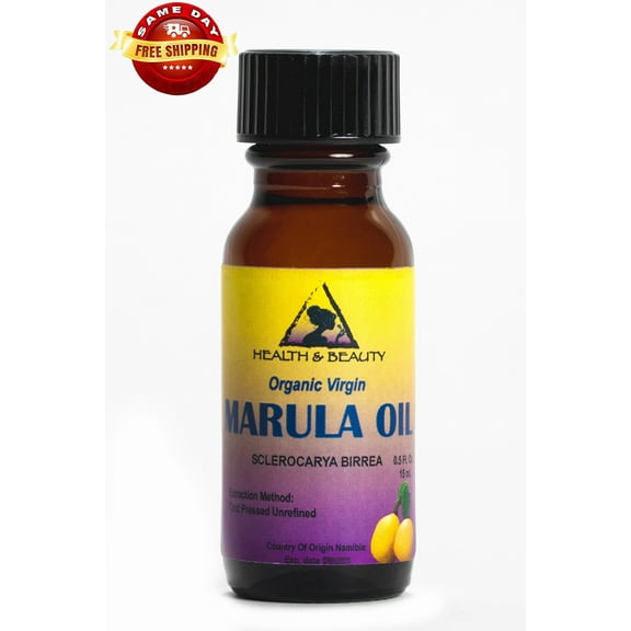 MARULA OIL UNREFINED ORGANIC VIRGIN COLD PRESSED RAW PURE GLASS BOTTLE 0.5 OZ