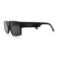 thumbnail image 5 of Kush Mens Bold Angle Flat Top Square Rectangle All Black Plastic Sunglasses Gunmetal Logo, 5 of 6