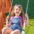 thumbnail image 5 of The Swing Company North Star Wooden Swing Set for Kids with Play Fort, 6' Slide & LED Swing Seats, 5 of 11