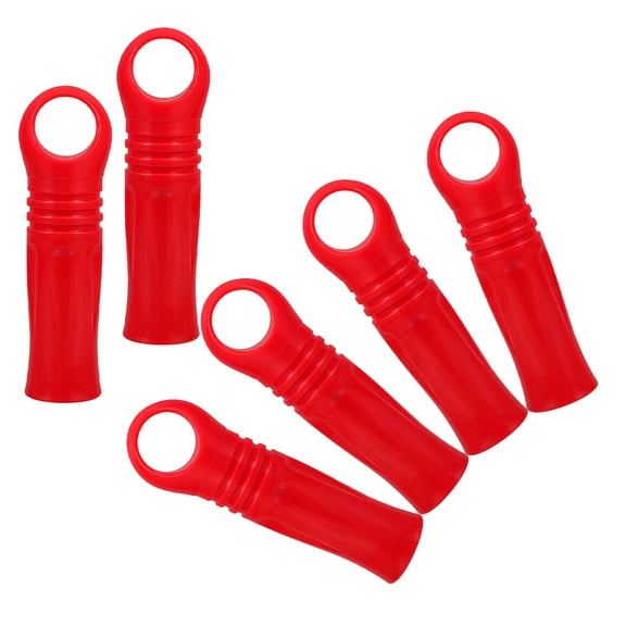 Soimiss 6 Pcs Mop Handle End Cap Replacement Plastic Red for Commercial Cleaning