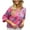 Hot Pink, variant on Karight Women's Cute Strawberry Graphic Cardigan Sweaters Button Down Color Block Knit Jacket Trendy Clothes