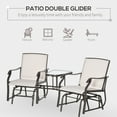 thumbnail image 5 of Outsunny Double Patio Glider With Tea Table, Tempered Glass, Outdoor, Garden, 5 of 9