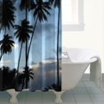 thumbnail image 4 of Vibrant Summer Beach Palm Tree Shower Curtain 72x72, Quick-Dry Polyester with Hooks, Hawaii Island Sunset Bathroom Accent, 4 of 5