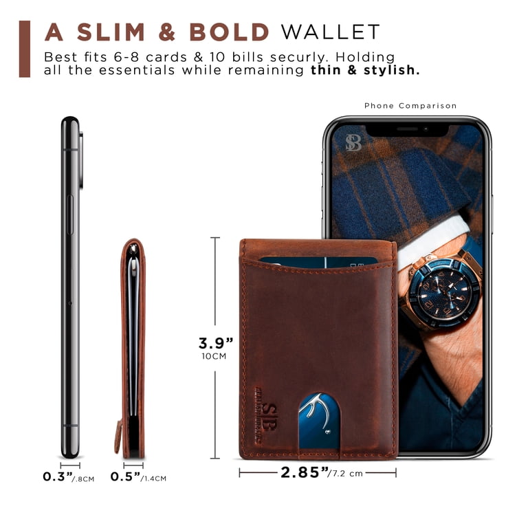 Serman Brands RFID Blocking Slim Bifold Wallet, Canyon Red photo 6
