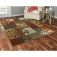 thumbnail image 2 of Mainstays Traditional Leaf Block Indoor Area Rug, Rust Brown, 7' x 10', 2 of 7