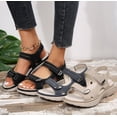 thumbnail image 6 of Plus size casual sandals Women's sport Style Velcro one-line comfortable fish mouth sandals, 6 of 9
