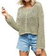 thumbnail image 2 of POROPL Fall Sweaters for Women 2025 Long Sleeve V-Neck Sweater Oversized Hollow Knitted Size S-XL, 2 of 6