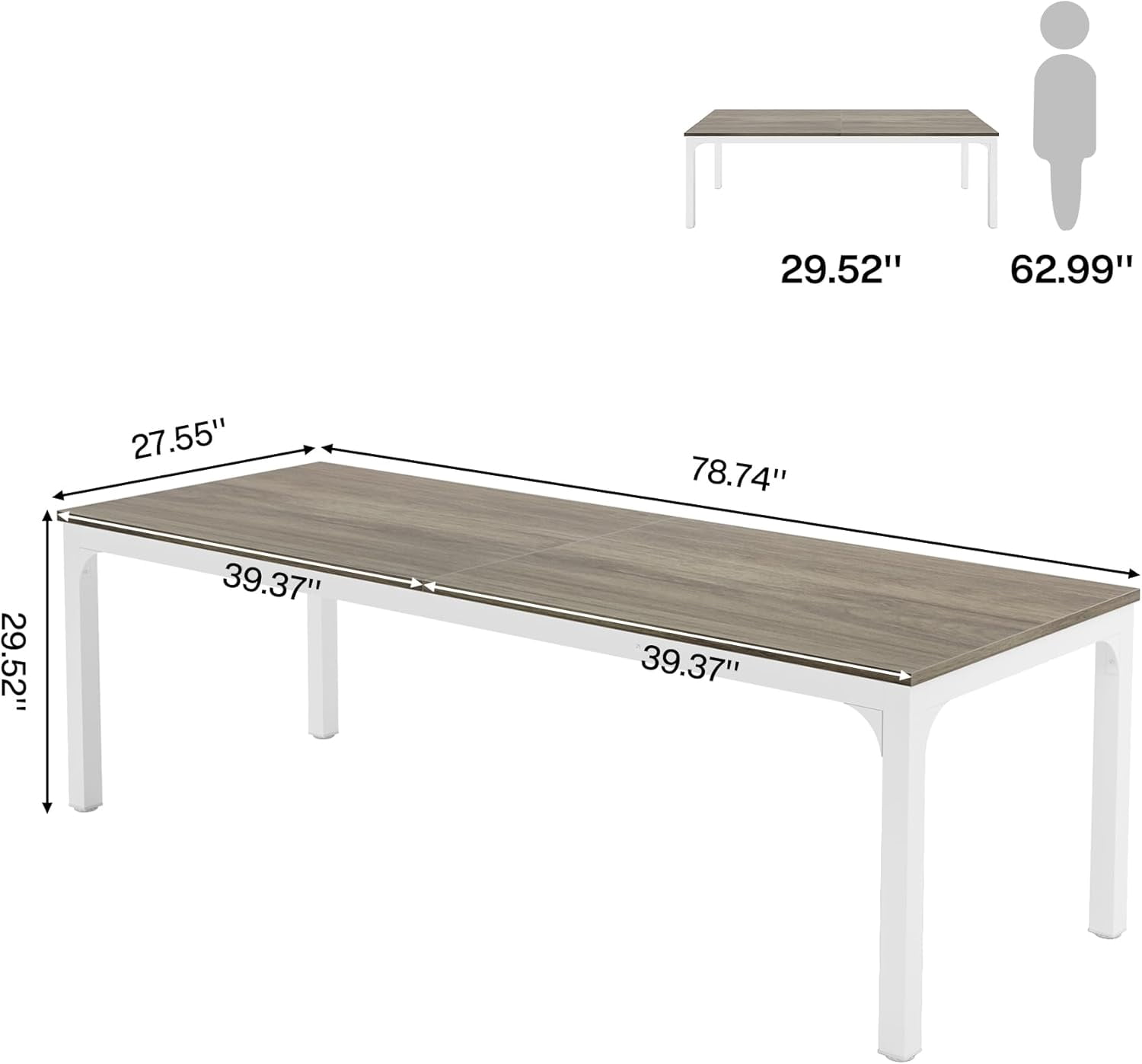 Tribesigns 78.7 Inches Extra Long Computer Desk 2 Person Desk, Double Long Desk for Home Office