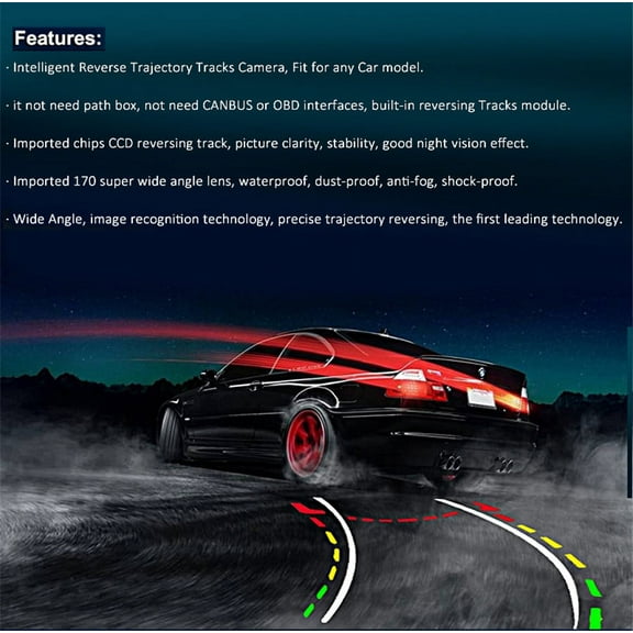 Zyutaosan Car Intelligent Dynamic Trajectory Tracks Parking Line Rear View Camera Reverse Backup Vehicle Camera For Android Dvd Monitor