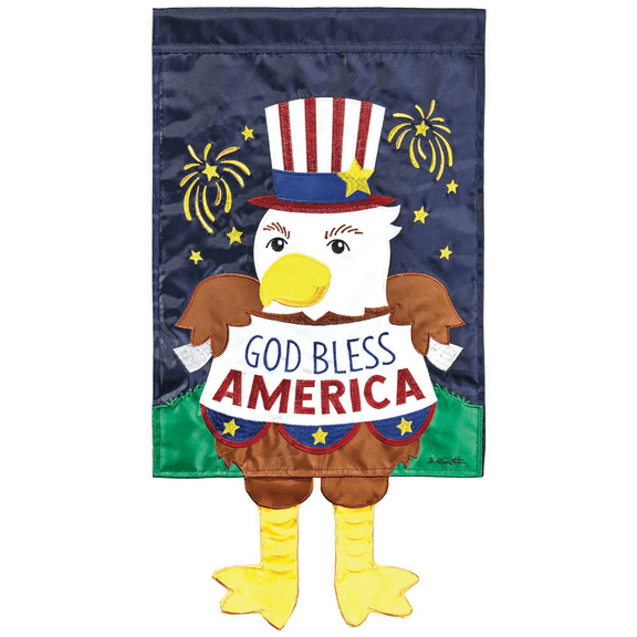 Magnolia Gardens M011564 30 x 44 in. God Bless America Eagle Garden Flag