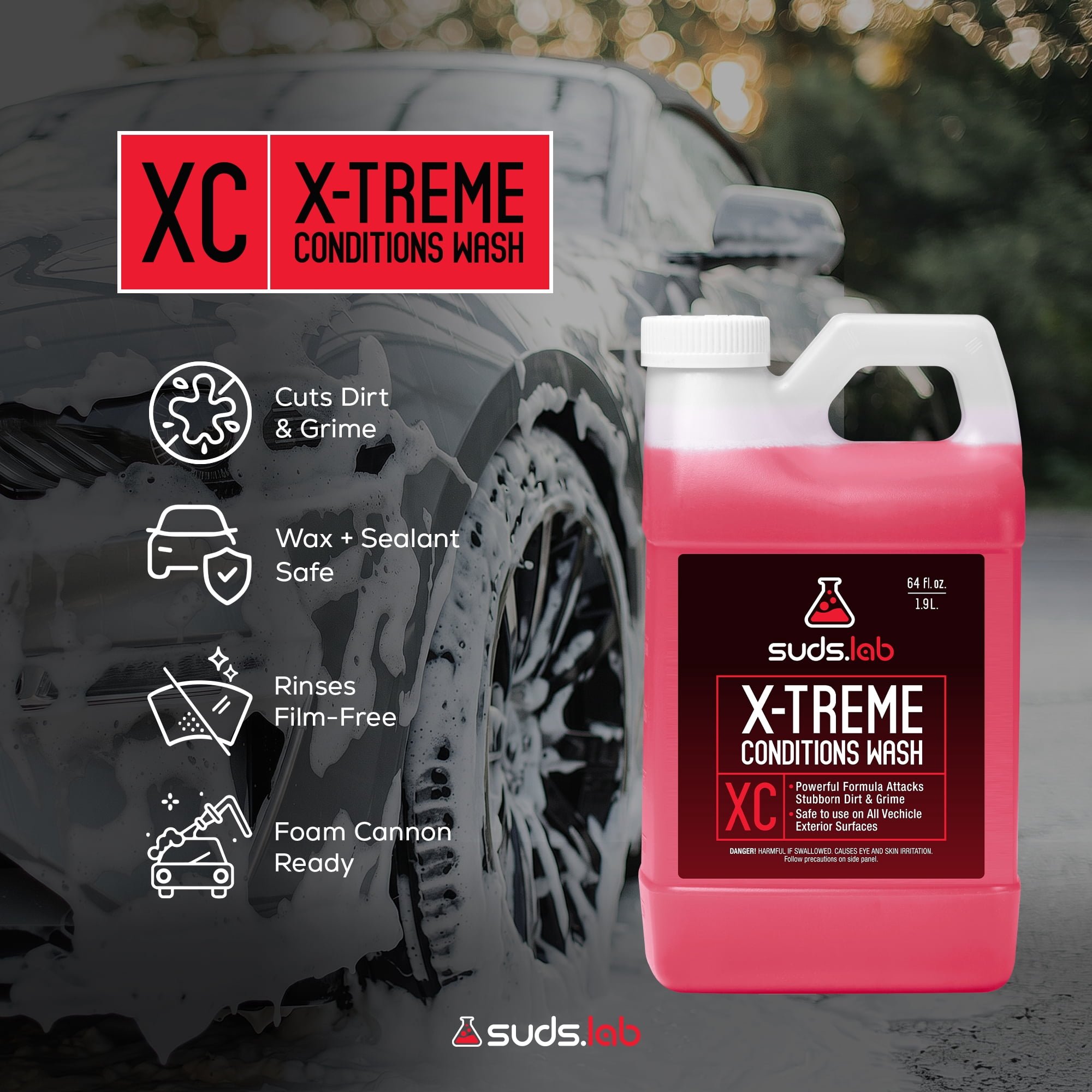 XC X-Treme Conditions Car Wash 64 oz - Advanced Dirt and Grime Remover