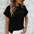 thumbnail image 6 of fatyb Summer Tops for Women Crewneck Short Sleeve Shirts Casual Loose Blouses Pullover Womens Tunic Tops, 6 of 6
