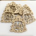 thumbnail image 3 of Recortes de madera en forma de Ángel para decoración de árbol de Navidad, adornos colgantes de madera en blanco con cordel, 10 piezas, 3 of 4