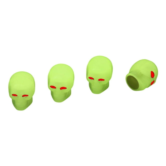 4 tapones fluorescentes para válvulas de neumáticos de coche, luminosos, para SUV y bicicletas. 16 cm x 12 cm