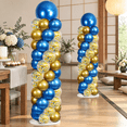 2 Sets Adjustable Balloon Column Stand Kit With Bases( Navy Blue And ...