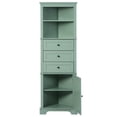 thumbnail image 2 of Kselythan 70Inch Triangle Tall Corner Cabinet,With Drawers And Adjustable Shelves,Corner Storage Cabinet With Door,Tall Hutch Corner Bar Cabinet,For Kitchen Bathroom,Green, 2 of 9
