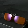 thumbnail image 3 of Clip On Anti Blue Light Glasses Metal Frame PC Lens Radiation Protection Square Toad Personality Eyewear with Turn Up, 3 of 3