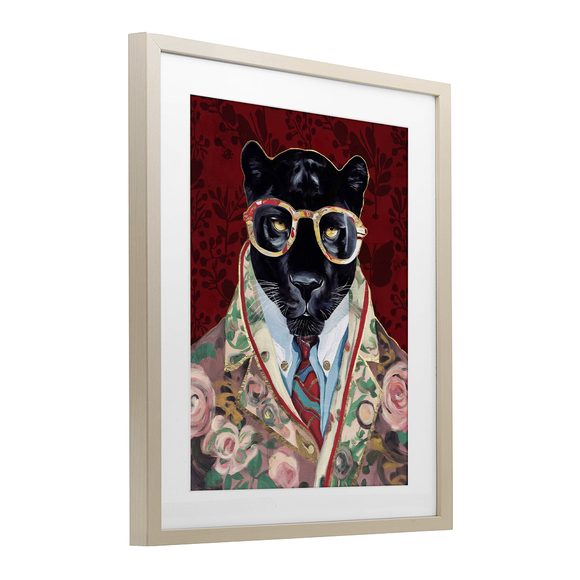 Stupell Industries Fashionable Scarlet Panther Birch Framed Print Under Glass, design by Svetlana Aleynikova