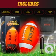 Huge Wave Glow in The Dark Football Size-6, Rechargeable Light Up Football, Outdoor Toys for Boys, Birthday Gift for Kids Ages 7-15
