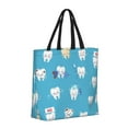 thumbnail image 2 of Naloa Cute Healthy Teeth Tote Bag for Women, Foldable Tote Bag With Zipper, Large Shoulder Bag, Top Handle Handbag for Travel, Work, Shopping, 2 of 9