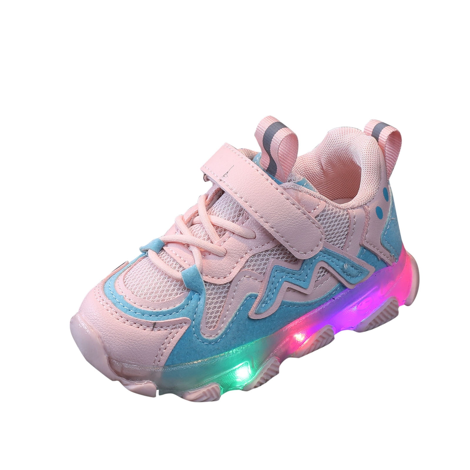 LoyisViDion Toddler Shoes Clearance Children Kid Baby Girls Shoes Butterfly  Crystal Led Luminous Sport Run Sneakers Shoes Pink 2-2.5Years 