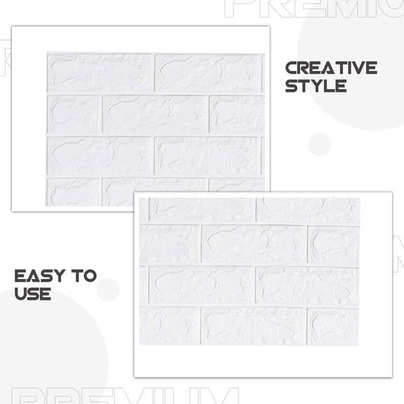 WRITWAA Wall Decoration Wallpaper Wall Sticker 3D Brick Pattern 1Pcs 27.6x15x0.2In