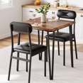 thumbnail image 1 of 3-Piece Dining Set for 2 with Square Table & Upholstered Chairs, Modern Kitchen Table with Metal Frame for Small Spaces and Apartments, 1 of 6