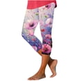 thumbnail image 5 of jjayotai Boho Floral Print Leggings for Women, Trendy Art Painting Beach Summer Fall Clothes Yoga Pants High Waisted Capri Trousers, 5 of 7