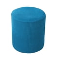 thumbnail image 1 of HEVIRGO Housse de Tabouret Couleur Unie Anti-Poussière Élastique Design de Liaison Polyester Stretch Carré / Rond Footstool Protector Cover pour un Usage Quotidien, 1 of 11