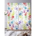 thumbnail image 3 of Colorful Cartoon Handprint Sheer Curtains 2 Panels Set Cute Watercolor Red Green Blue Graffiti Sheer Window Curtains Light Filtering Rod Pocket Voile Drapes for Bedroom Living Room 52"X84", 3 of 8