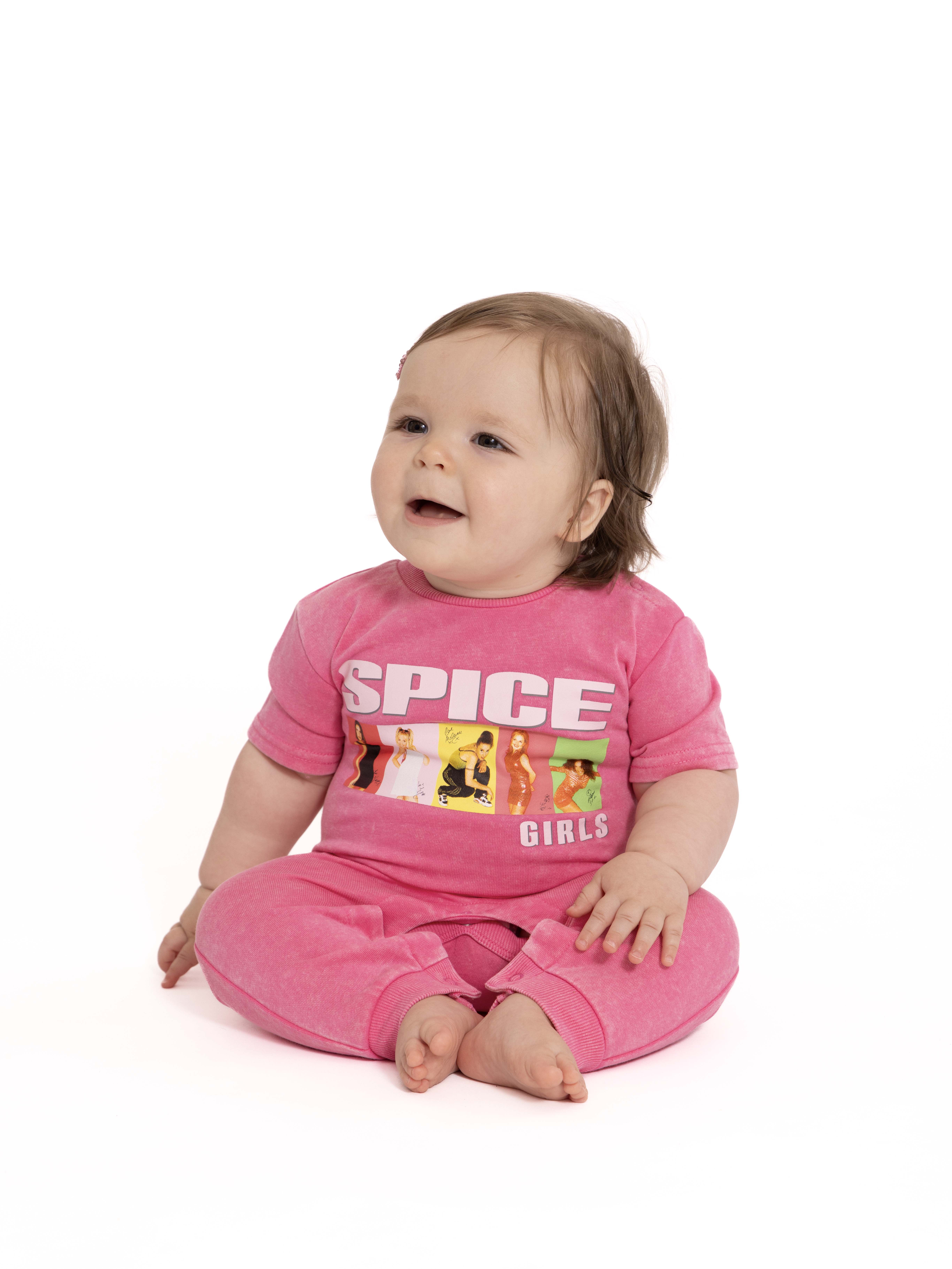 Spice Girls Baby Girls Graphic Mineral Washed Romper, Sizes 0/3 Months-24 Months