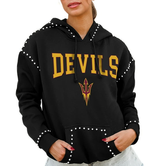 Women's Gameday Couture Black Arizona State Sun Devils Studded Pullover Hoodie