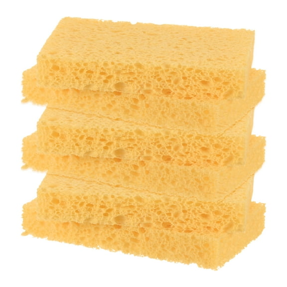 Uxcell 6-Pack Kitchen Sponges, Condense Eco Cellulose Non-Scratch Scrub Heavy Sponge Clean Tough Messes Dish Scrubber [Beige]