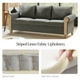 thumbnail image 3 of 81" Wide Farmhouse Sofa with Roll Arms, Striped Linen Fabric for Living Room Apartment, Charcoal, 3 of 6