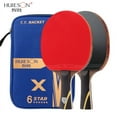 thumbnail image 2 of Huieson 6 Star Carbon Fiber Blade Table Tennis Racket Double Face Pimples Ping Pong Paddle Racket Set 1 short and 1 long, 2 of 4