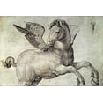 thumbnail image 2 of De Barbari, Jacopo 32x23 Black Ornate Wood Framed with Double Matting Museum Art Print Titled - Pegasus, 2 of 4