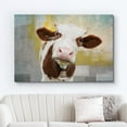 thumbnail image 2 of wall26 Canvas Print Wall Art Brown &amp; White Cow Portrait on Color Blocks Animals Wildlife Digital Art Realism Rustic Scenic Nature Photography Colorful for Living Room, Bedroom, Office - 16"x, 2 of 5