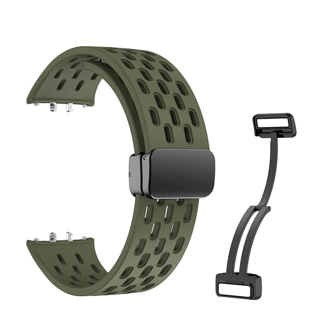 Likrtyny Correa Deportiva Silicona Con Hebilla Plegable Magnética para Galaxy Fit3 (verde)
