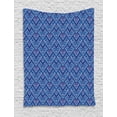 thumbnail image 1 of Blue Paisley Tapestry, Ancient Geometry of Triangles and Buta Motif Sketch in Blue Tones, Wall Hanging for Bedroom Living Room Dorm Decor, 60W X 80L Inches, Sky Blue Cobalt Blue, by Ambesonne, 1 of 2
