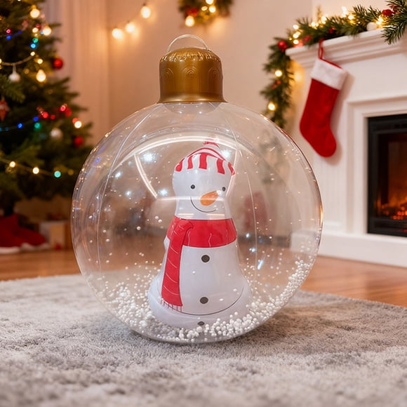 Bola Inflable de Navidad para Fiestas Navideñas, Decoración Navideña, Juguete de Pvc Transparente Grueso.