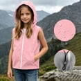 thumbnail image 2 of AHTJRT Hooded Vest for Boys Girls Sleeveless Zip-Up Lightweight Breathable Vests Summer Outdoor Sun Protection Tops with Pockets Pink 5-6 Years, 2 of 10