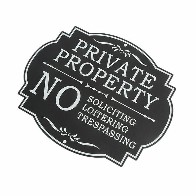 Pegatina de advertencia de propiedad privada de acero inoxidable