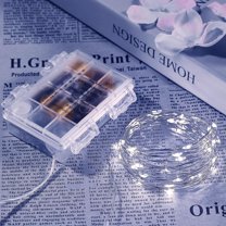 2 Pack 65.6 Ft. Battery Operated Outdoor String Lights with Remote & Timer, LED Cool Whit Fairy Lights, Waterproof Twinkle Lights for Bedroom, Dorm, Mason Jar, Wedding, Party, Christmas