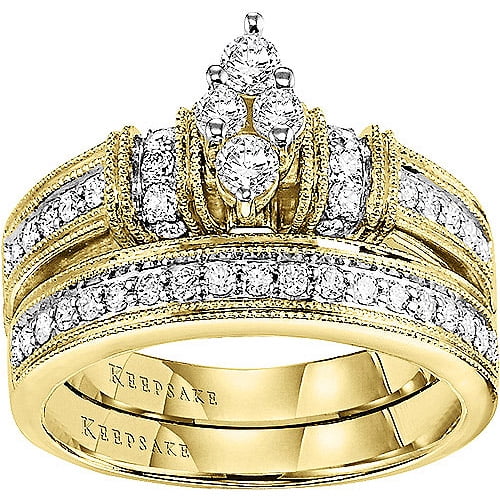 Southern Belle 5 8 Carat T.W. Diamond 14kt Yellow Gold Bridal Set by