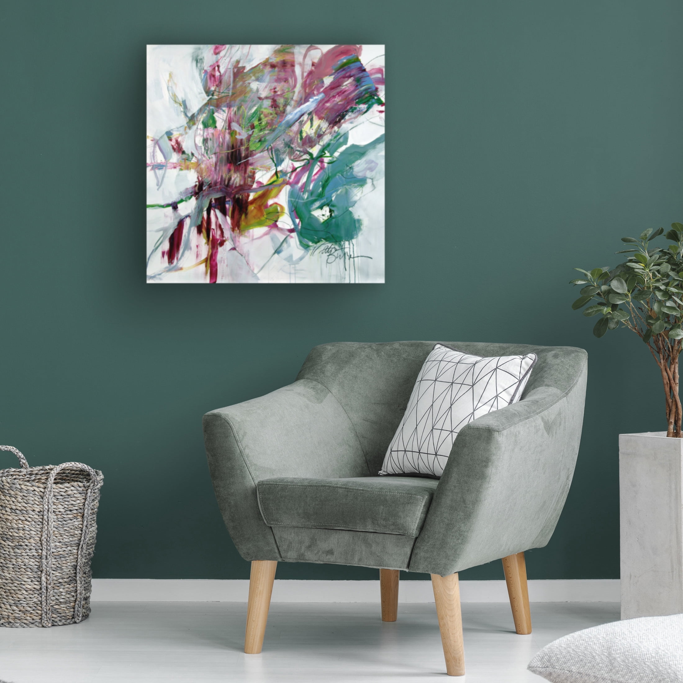 Canvas Wall Art - Kati Bujna 'Magnificent Magenta Magnolia 2' Wall Art for Living Room, Bedroom, or Office Décor by Trademark Fine Art - 18 x 18 Inches