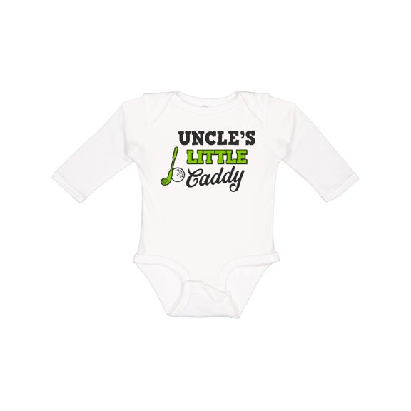 Inktastic Uncles Little Caddy with Golf Club and Ball Boys or Girls Long Sleeve Baby Bodysuit